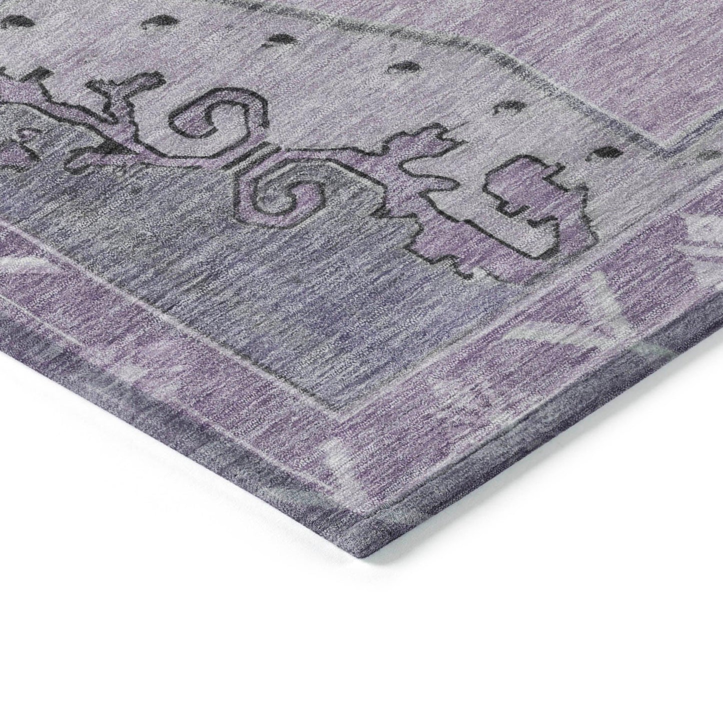 Haelion Plum Washable Indoor-Outdoor Rug