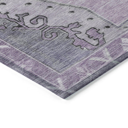 Haelion Plum Washable Indoor-Outdoor Rug