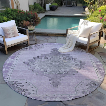 Haelion Plum Washable Indoor-Outdoor Rug