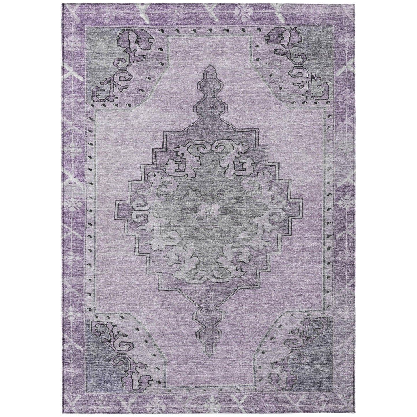Haelion Plum Washable Indoor-Outdoor Rug