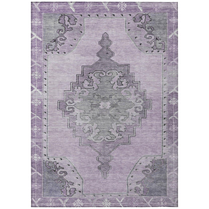 Haelion Plum Washable Indoor-Outdoor Rug