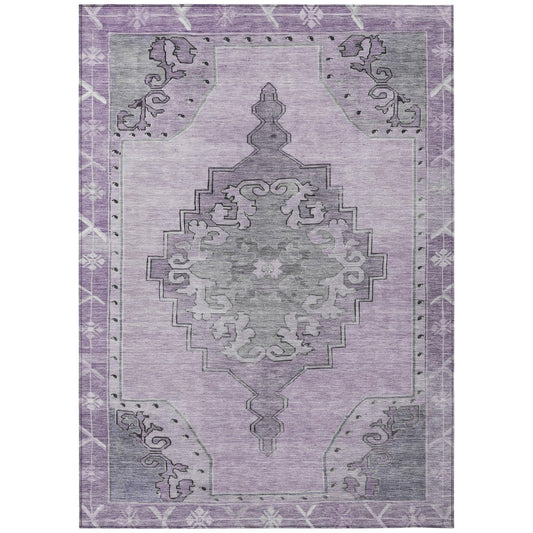 Haelion Plum Washable Indoor-Outdoor Rug