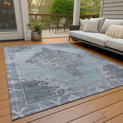 Haelion Sky Washable Indoor-Outdoor Rug