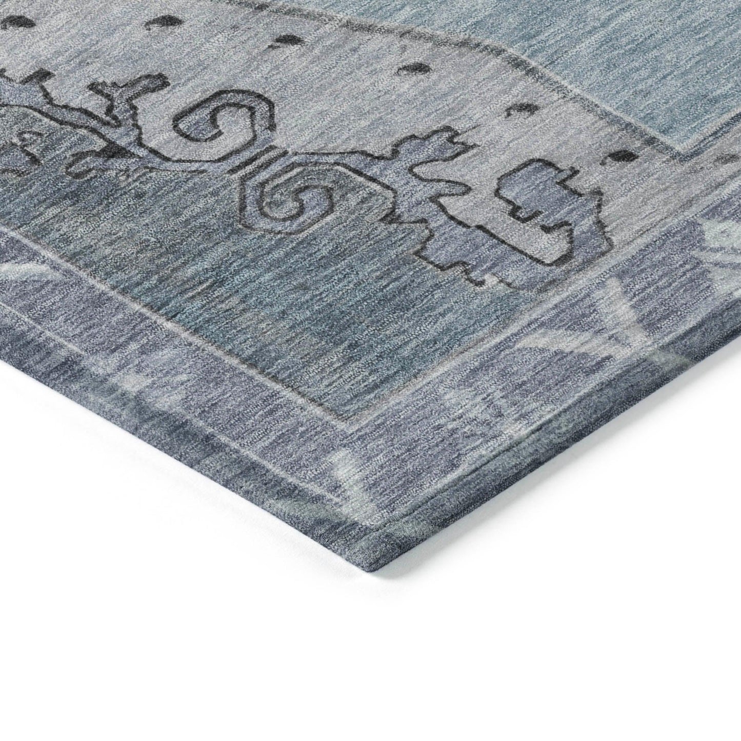 Haelion Sky Washable Indoor-Outdoor Rug