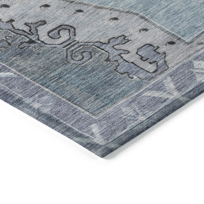 Haelion Sky Washable Indoor-Outdoor Rug