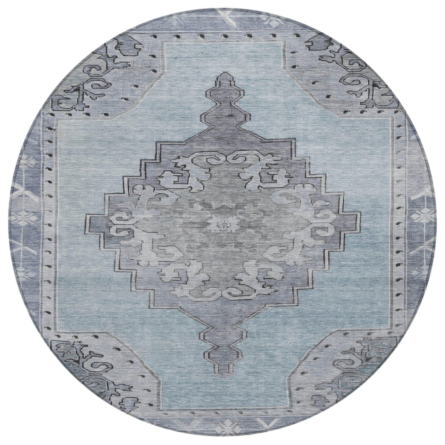 Haelion Sky Washable Indoor-Outdoor Rug