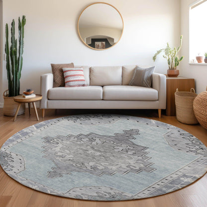 Haelion Sky Washable Indoor-Outdoor Rug