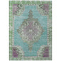 Haelion Teal Washable Indoor-Outdoor Rug