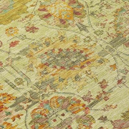 Haelira Gold Washable Indoor-Outdoor Rug