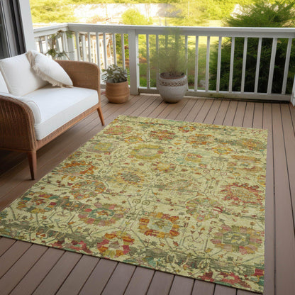 Haelira Gold Washable Indoor-Outdoor Rug