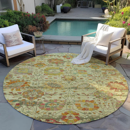Haelira Gold Washable Indoor-Outdoor Rug