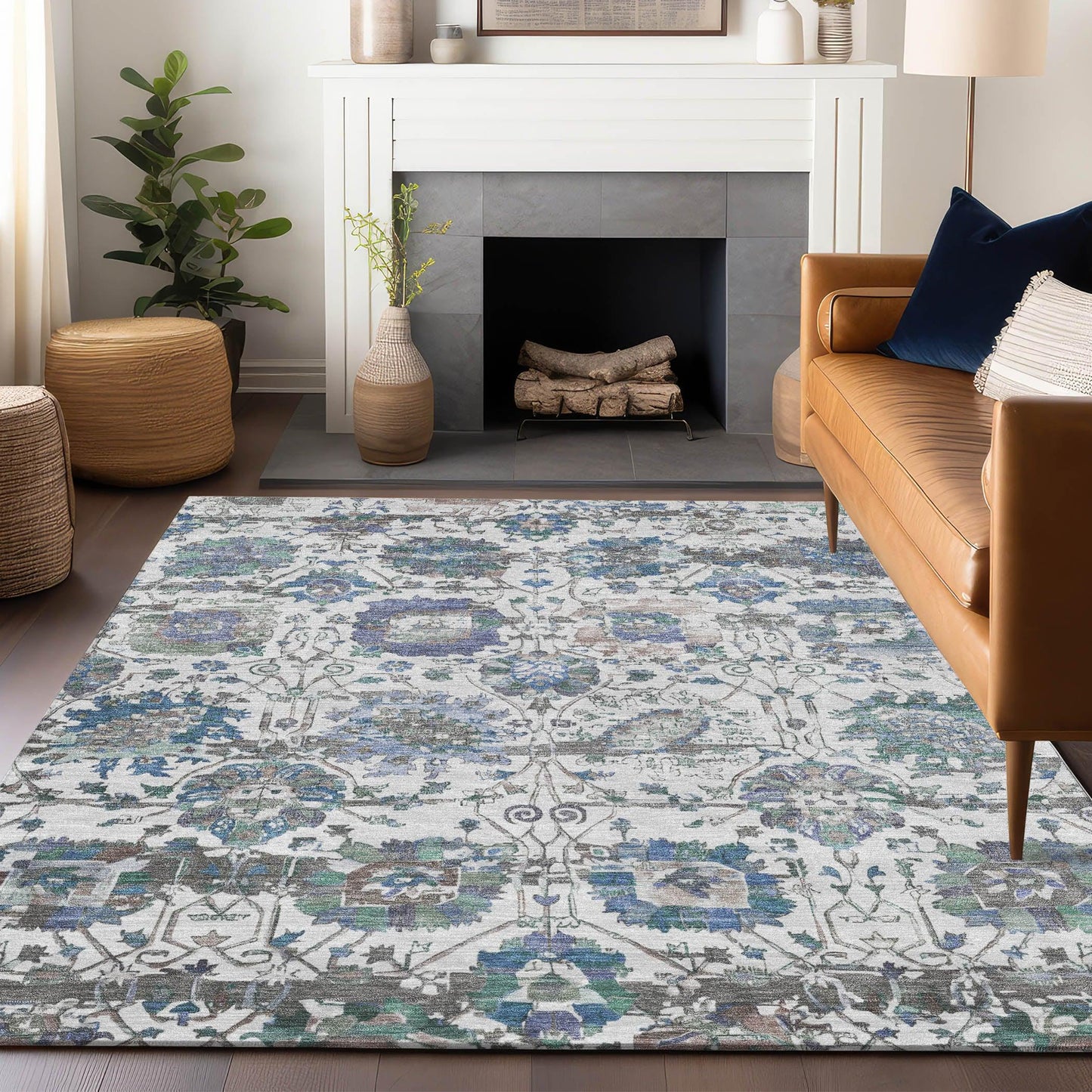 Haelira Ivory Washable Indoor-Outdoor Rug