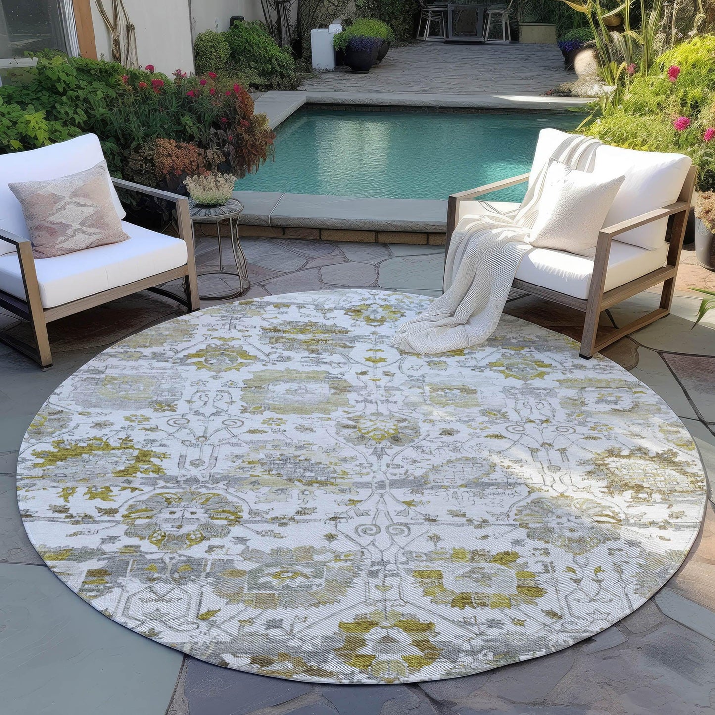Haelira Linen Washable Indoor-Outdoor Rug