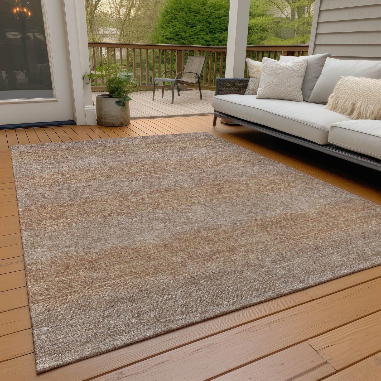 Haelius Beige Washable Indoor-Outdoor Rug