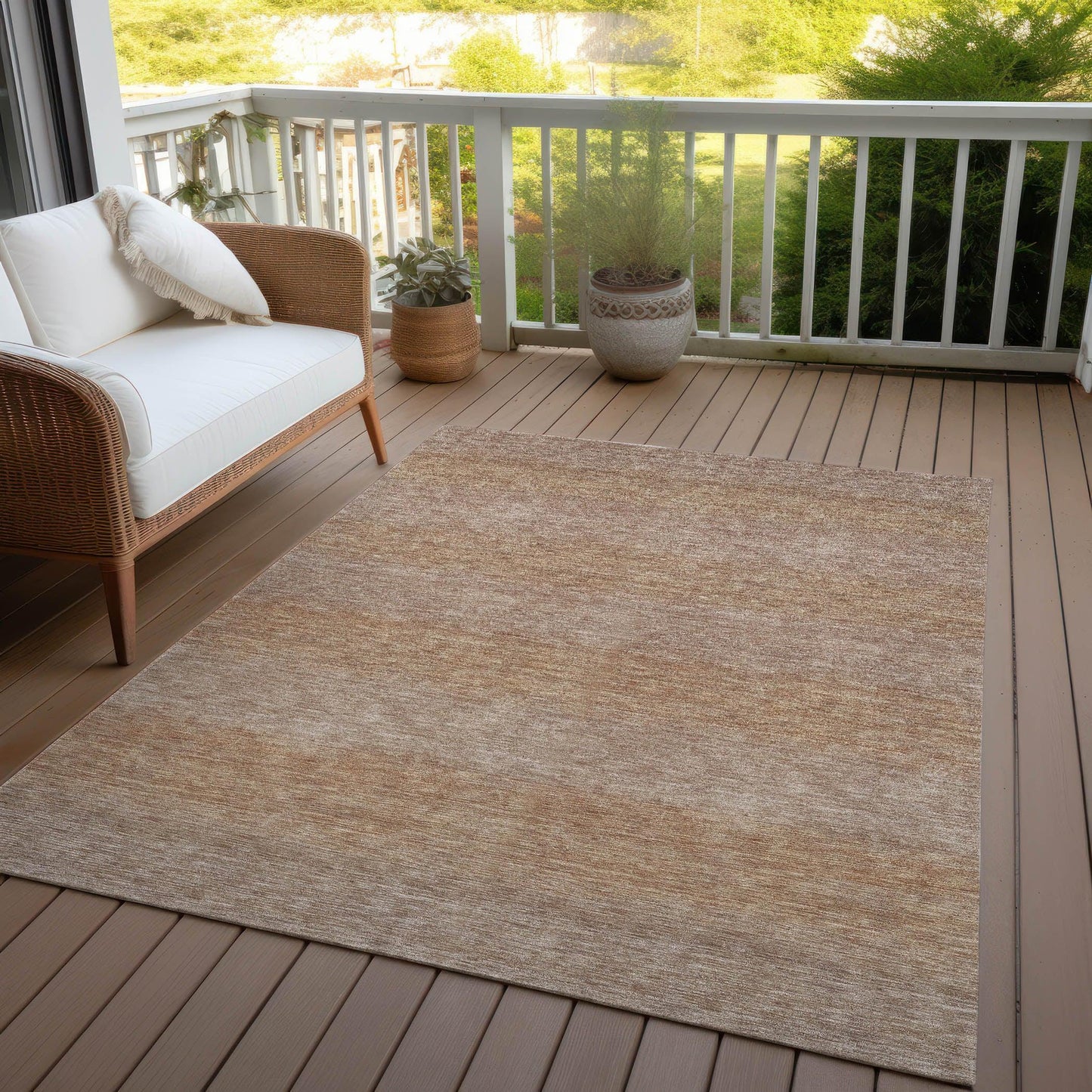 Haelius Beige Washable Indoor-Outdoor Rug