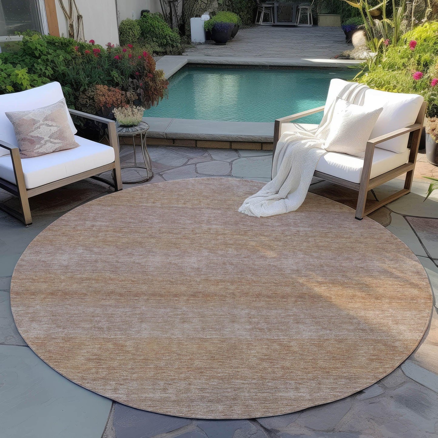 Haelius Beige Washable Indoor-Outdoor Rug