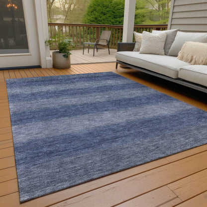 Haelius Blue Washable Indoor-Outdoor Rug