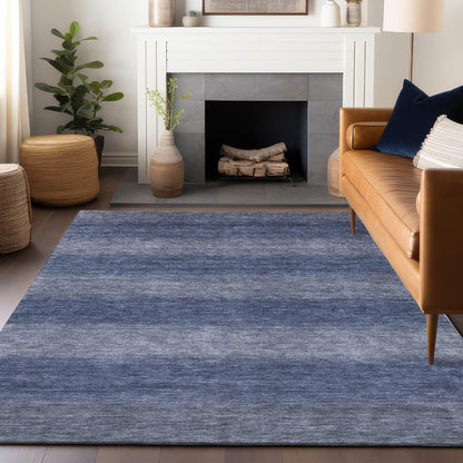 Haelius Blue Washable Indoor-Outdoor Rug