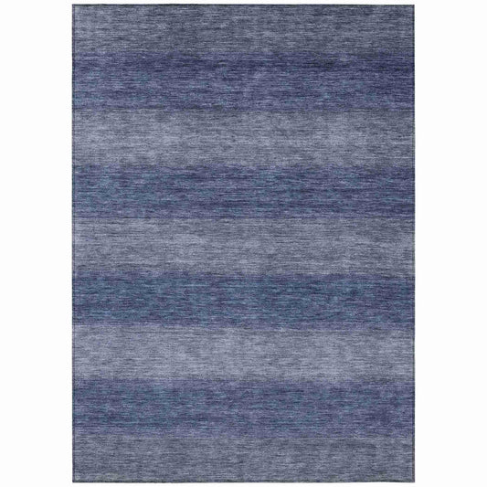 Haelius Blue Washable Indoor-Outdoor Rug