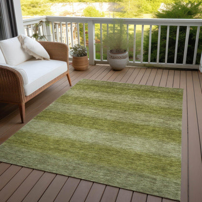 Haelius Green Washable Indoor-Outdoor Rug