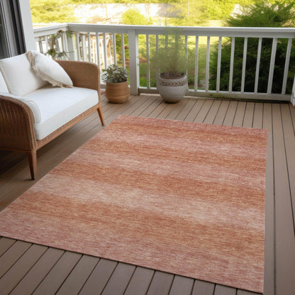Haelius Orange Washable Indoor-Outdoor Rug