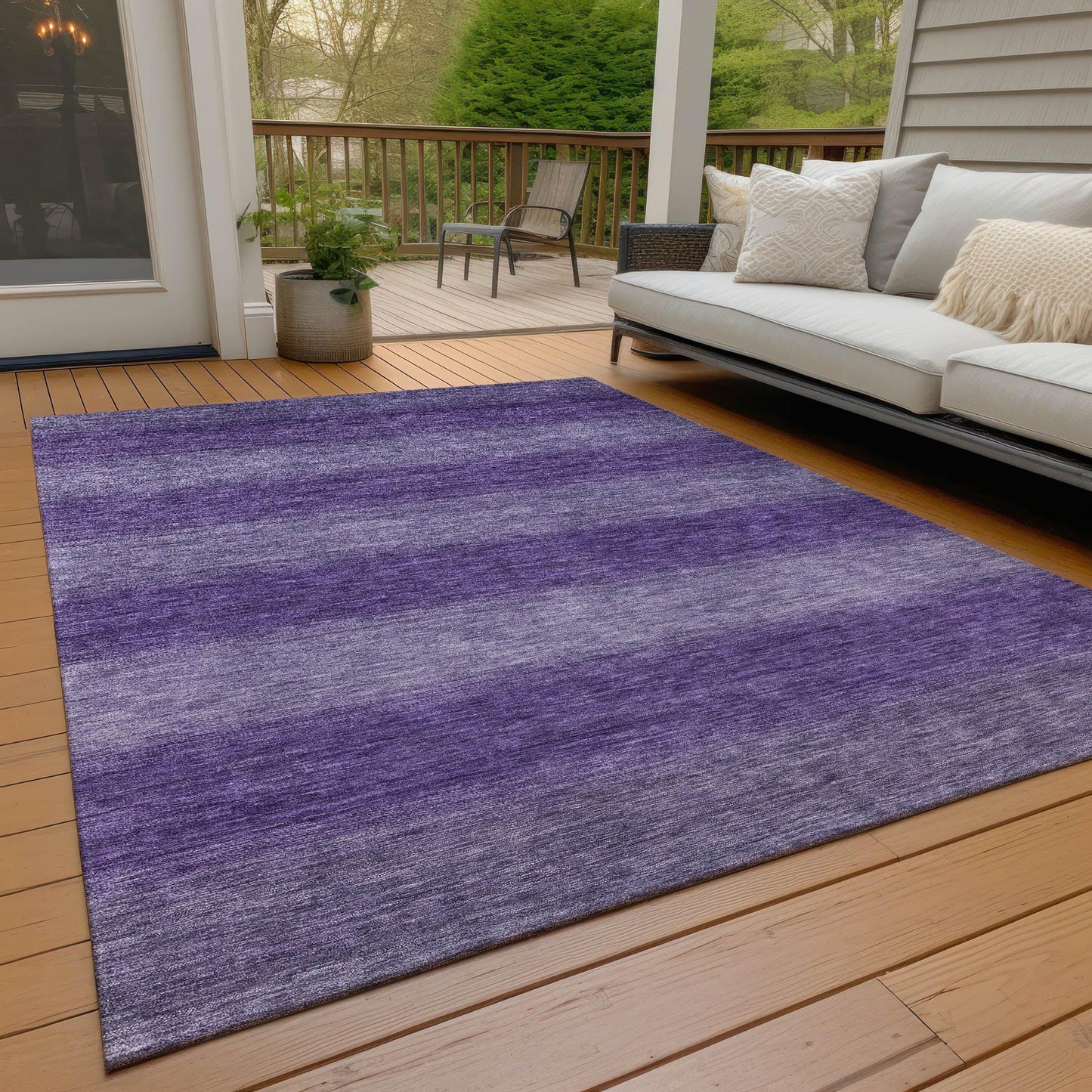 Haelius Purple Washable Indoor-Outdoor Rug