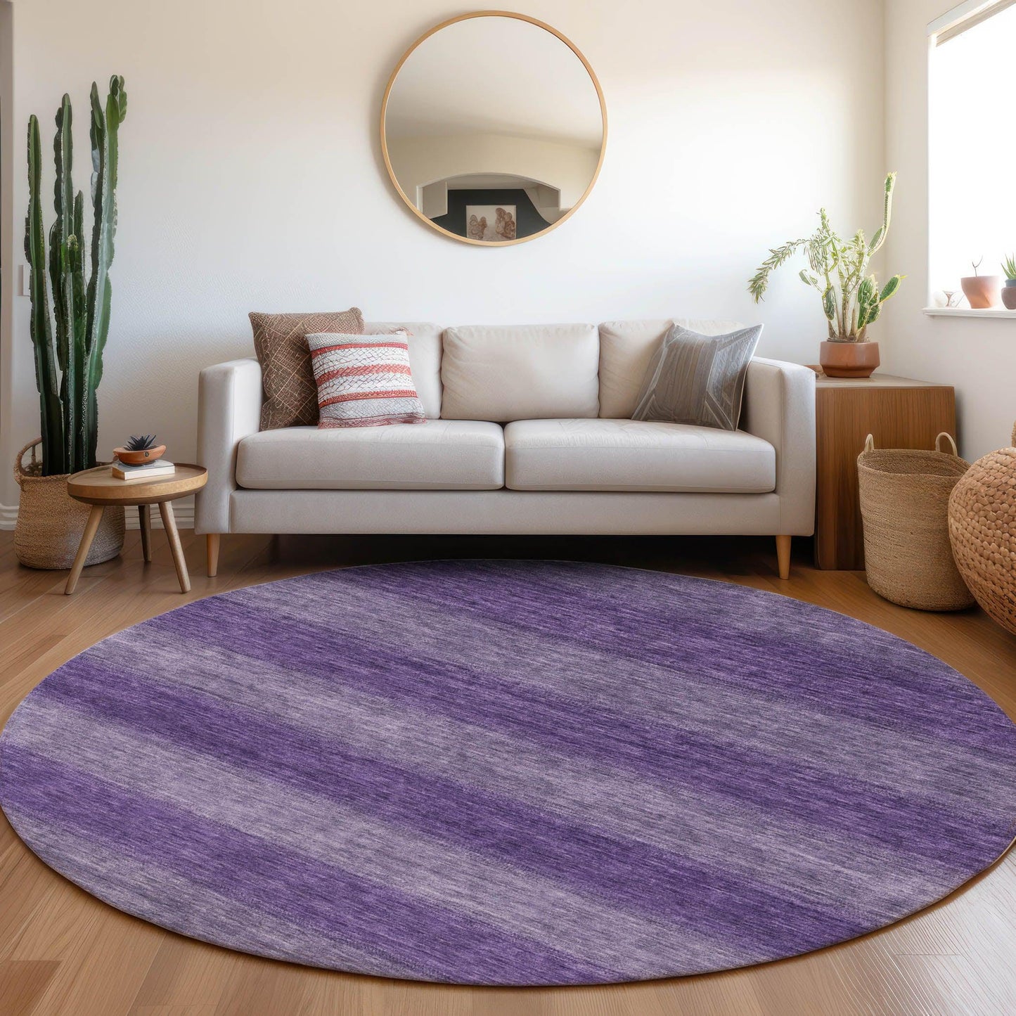 Haelius Purple Washable Indoor-Outdoor Rug