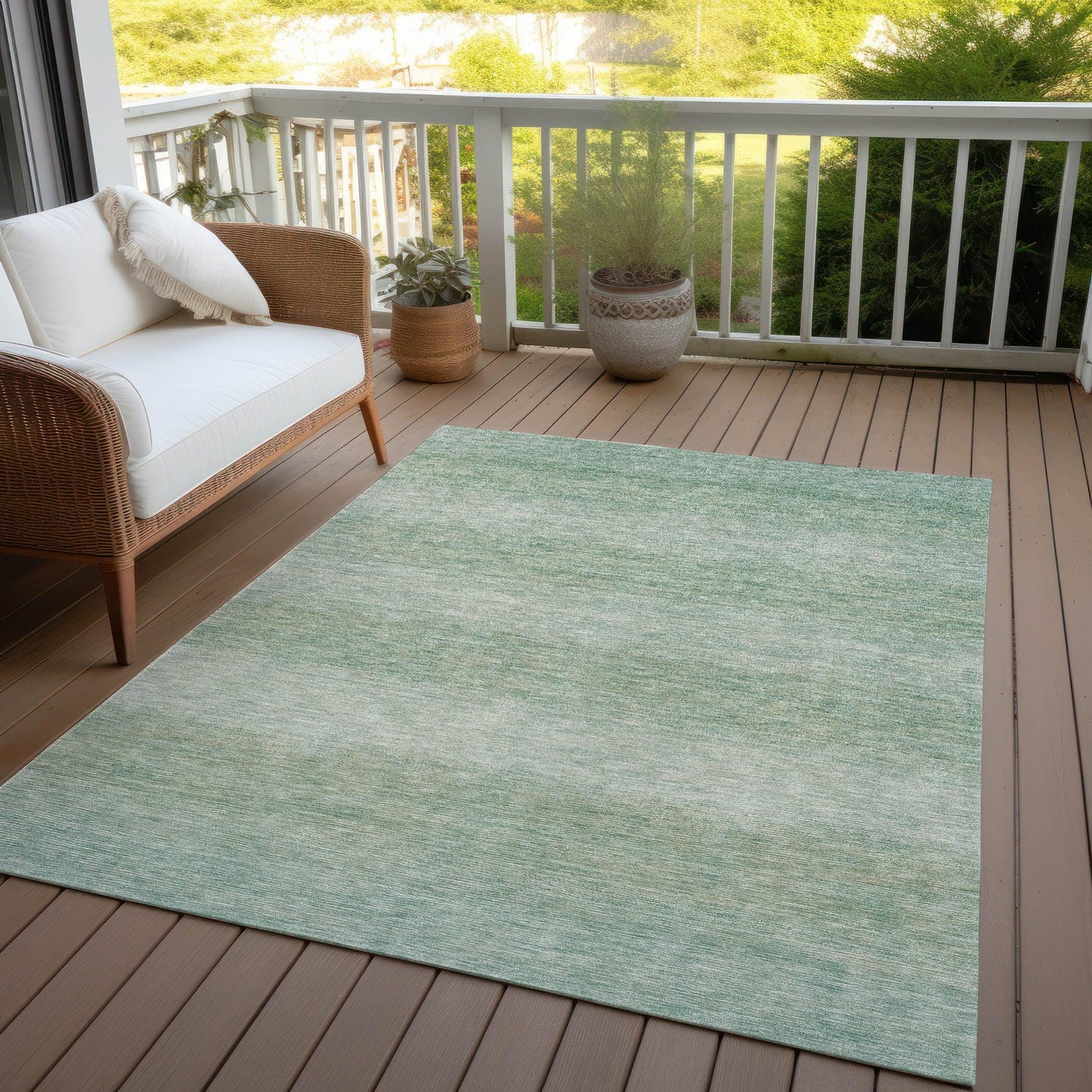 Haelius Teal Washable Indoor-Outdoor Rug