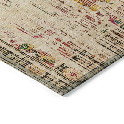 Haelon Beige Washable Indoor-Outdoor Rug