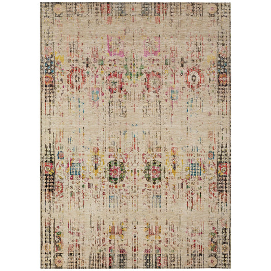 Haelon Beige Washable Indoor-Outdoor Rug