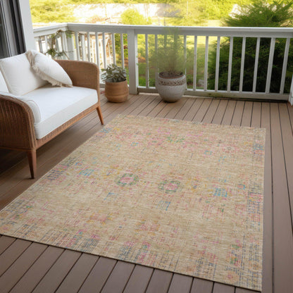 Haelon Brown Washable Indoor-Outdoor Rug
