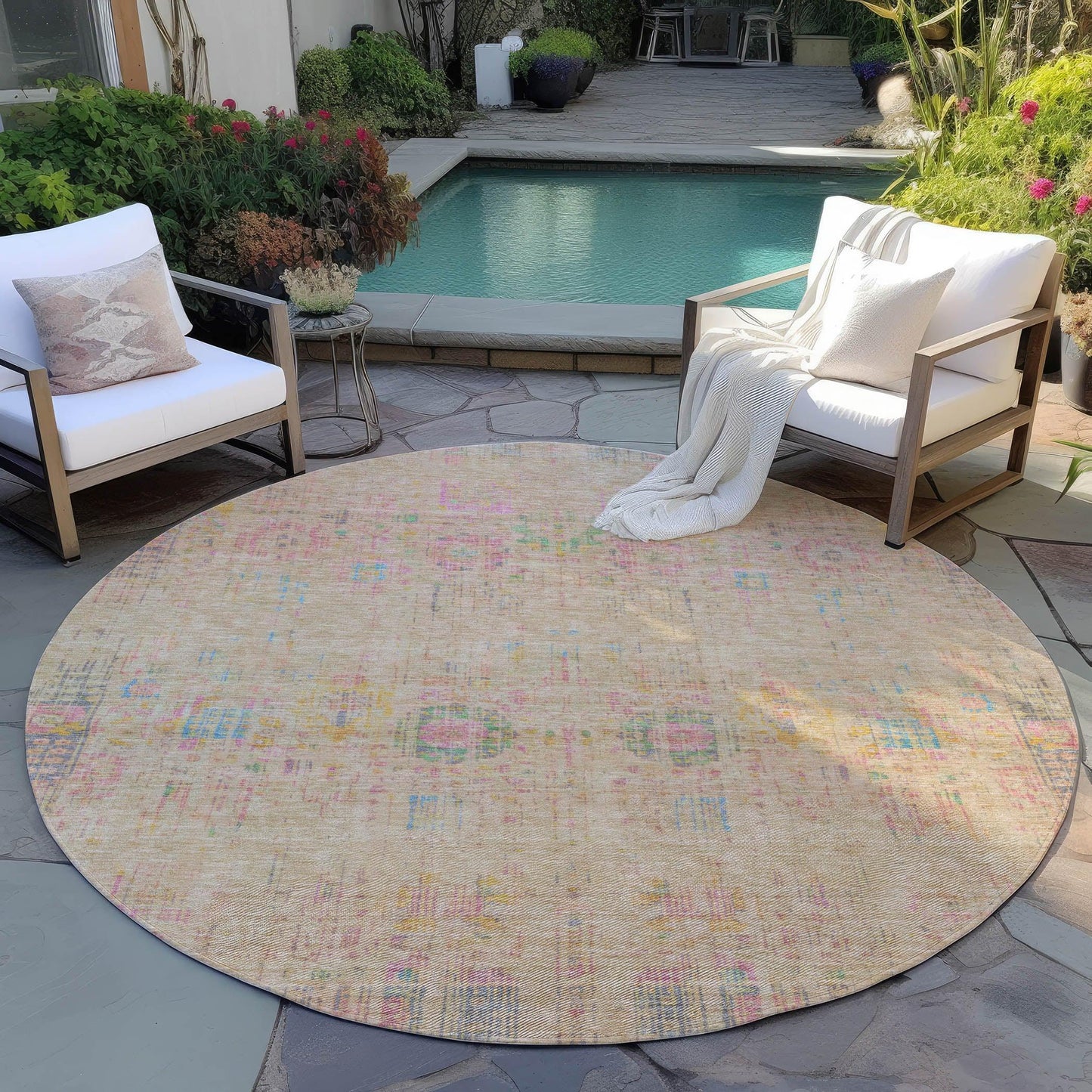 Haelon Brown Washable Indoor-Outdoor Rug