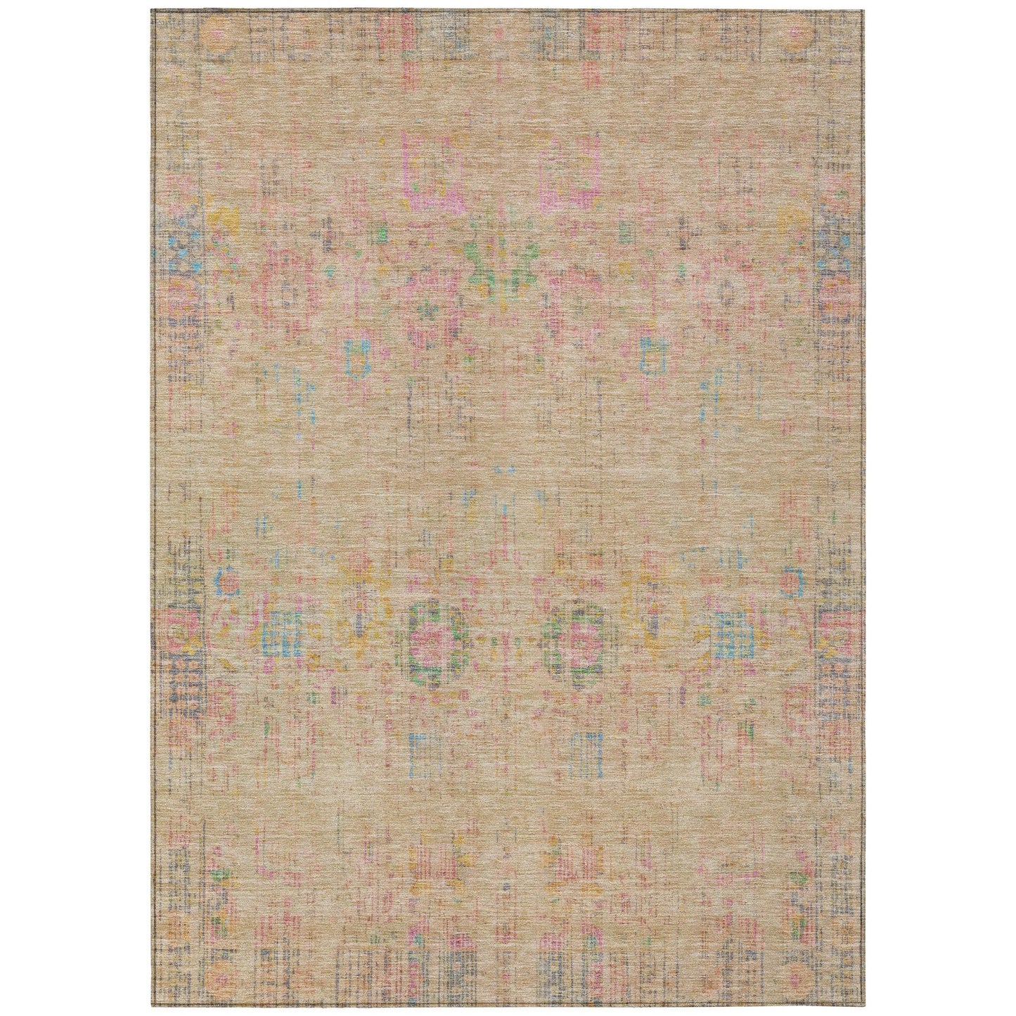 Haelon Brown Washable Indoor-Outdoor Rug