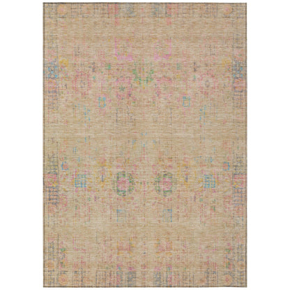 Haelon Brown Washable Indoor-Outdoor Rug