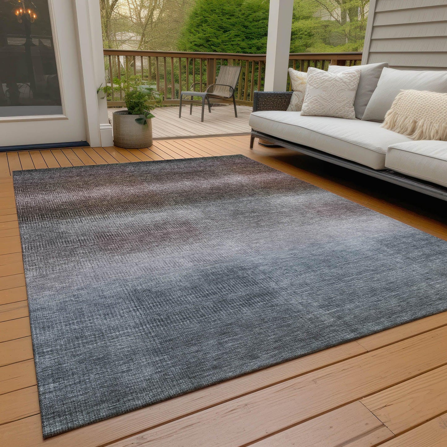 Haelor Brown Washable Indoor-Outdoor Rug