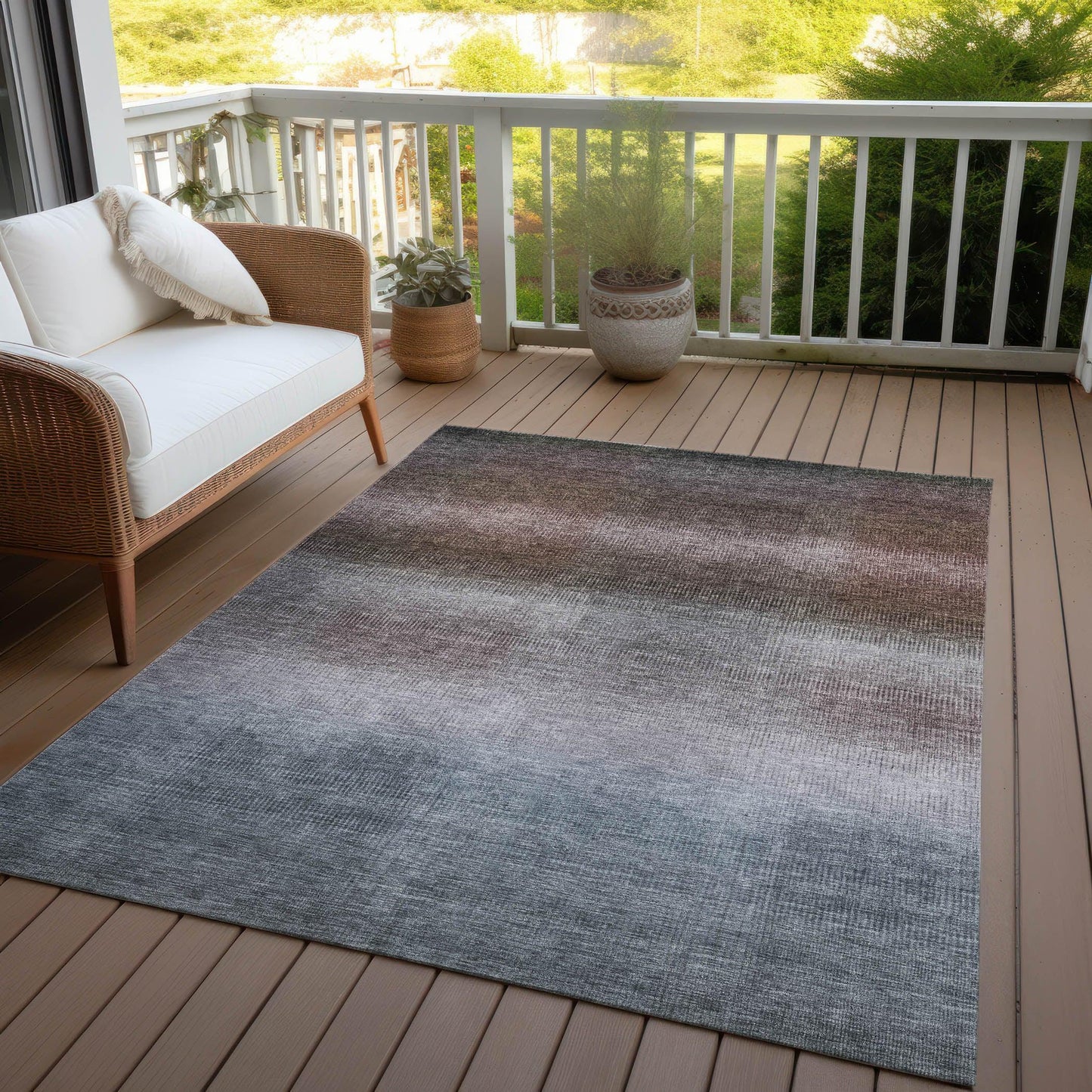 Haelor Brown Washable Indoor-Outdoor Rug