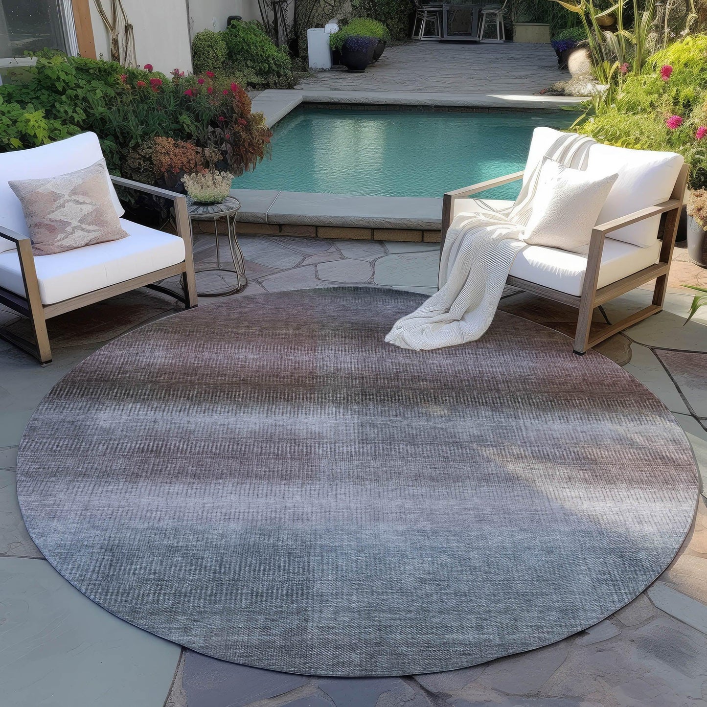 Haelor Brown Washable Indoor-Outdoor Rug