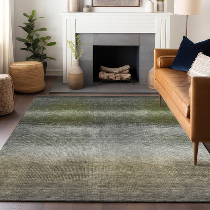 Haelor Gray Washable Indoor-Outdoor Rug