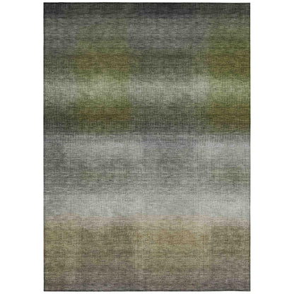 Haelor Gray Washable Indoor-Outdoor Rug