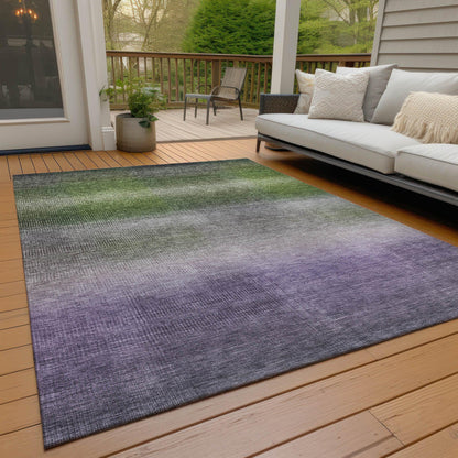 Haelor Green Washable Indoor-Outdoor Rug