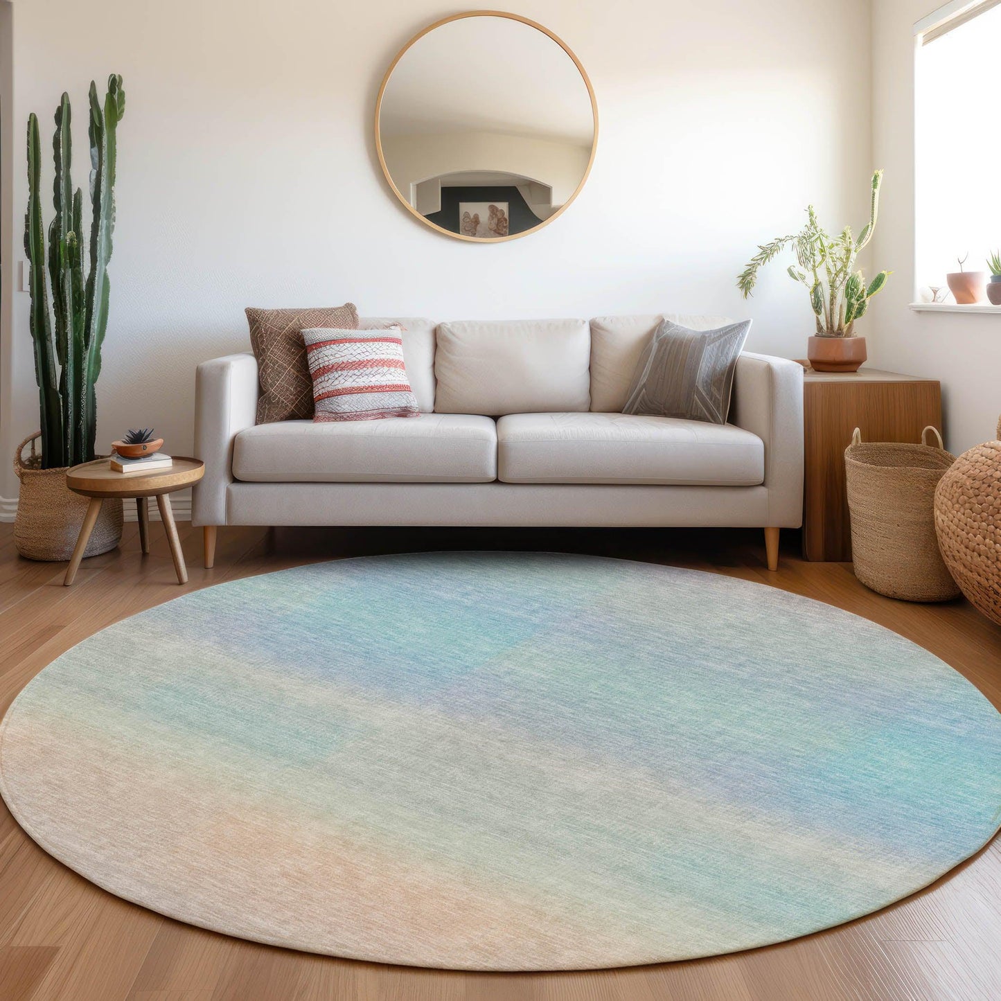 Haelor Sky Washable Indoor-Outdoor Rug