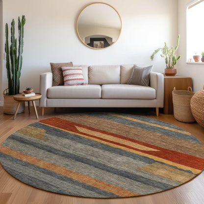 Haelora Blue Washable Indoor-Outdoor Rug