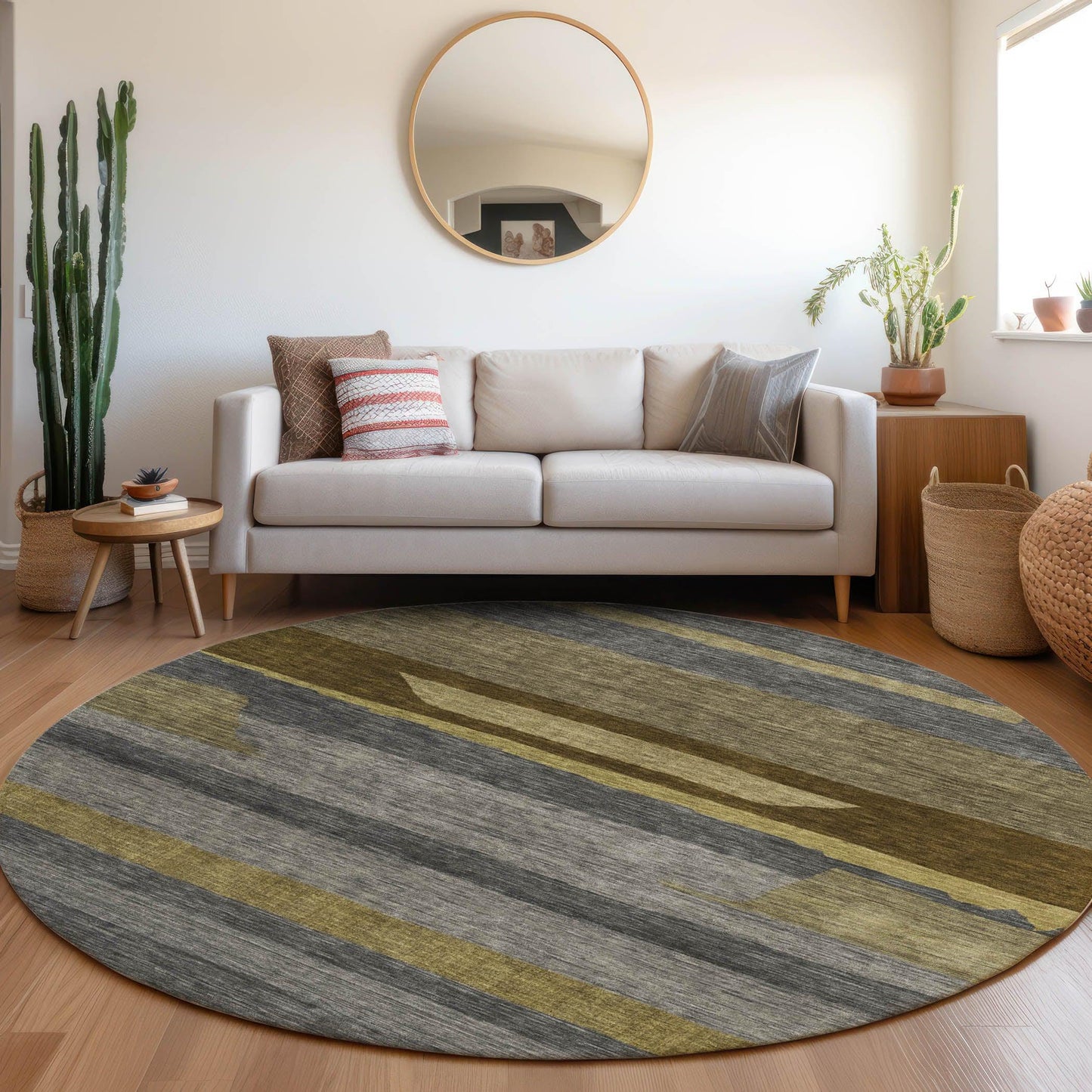 Haelora Gray Washable Indoor-Outdoor Rug