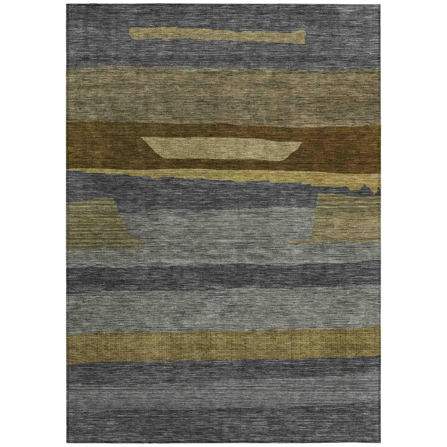 Haelora Gray Washable Indoor-Outdoor Rug