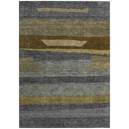 Haelora Gray Washable Indoor-Outdoor Rug