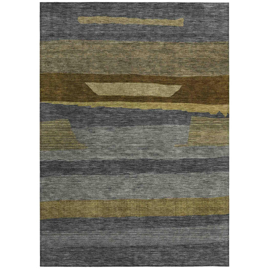 Haelora Gray Washable Indoor-Outdoor Rug