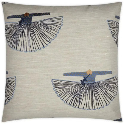 Hakam Novelty Embroidery Blue Large Throw Pillow Insert - LOOMLAN - D.V. Kap - Throw Pillows