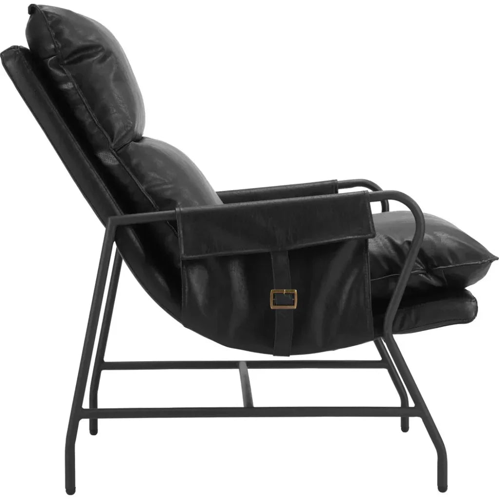 Halaus Steel Black Accent Arm Chair - LOOMLAN - Zuo Modern - Accent Chairs