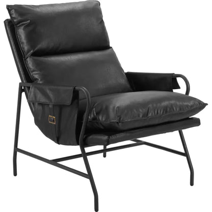 Halaus Steel Black Accent Arm Chair - LOOMLAN - Zuo Modern - Accent Chairs