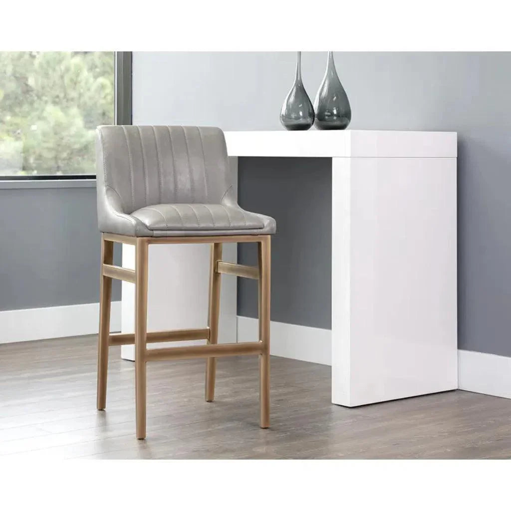 Halden Leather Urban Barstool - LOOMLAN - SUNPAN - Bar Stools